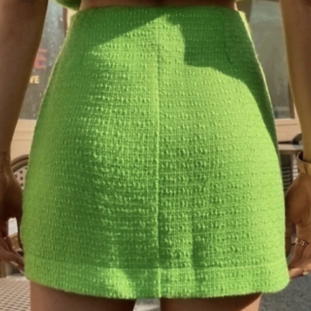 Zara Green Button-Front Skirt - Picture 3 of 5